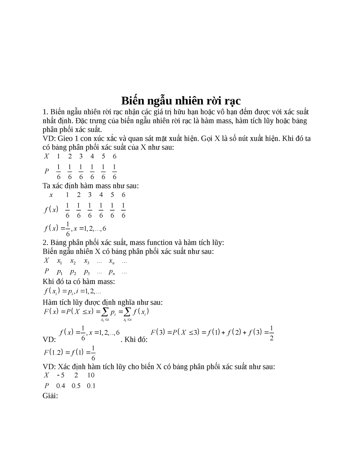 Chapter 3 - Aaa - Bi N Ng U Nhiên R I R Cế ẫ ờ ạ 1. Bi N Ng U Nhiên R I ...