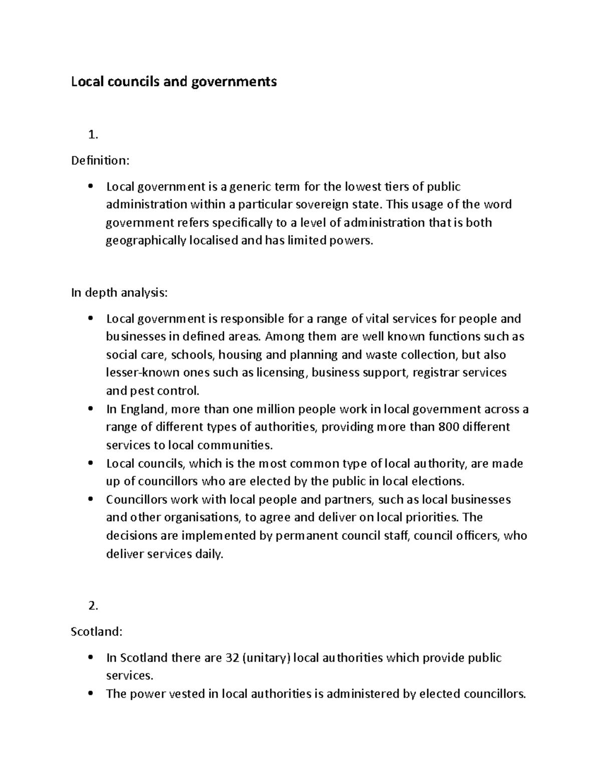 Local councils practice materials Local councils and governments 1
