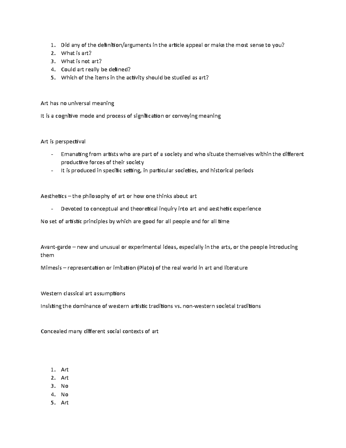 Discussion 1 - what is the meaning of art and what is considered art ...