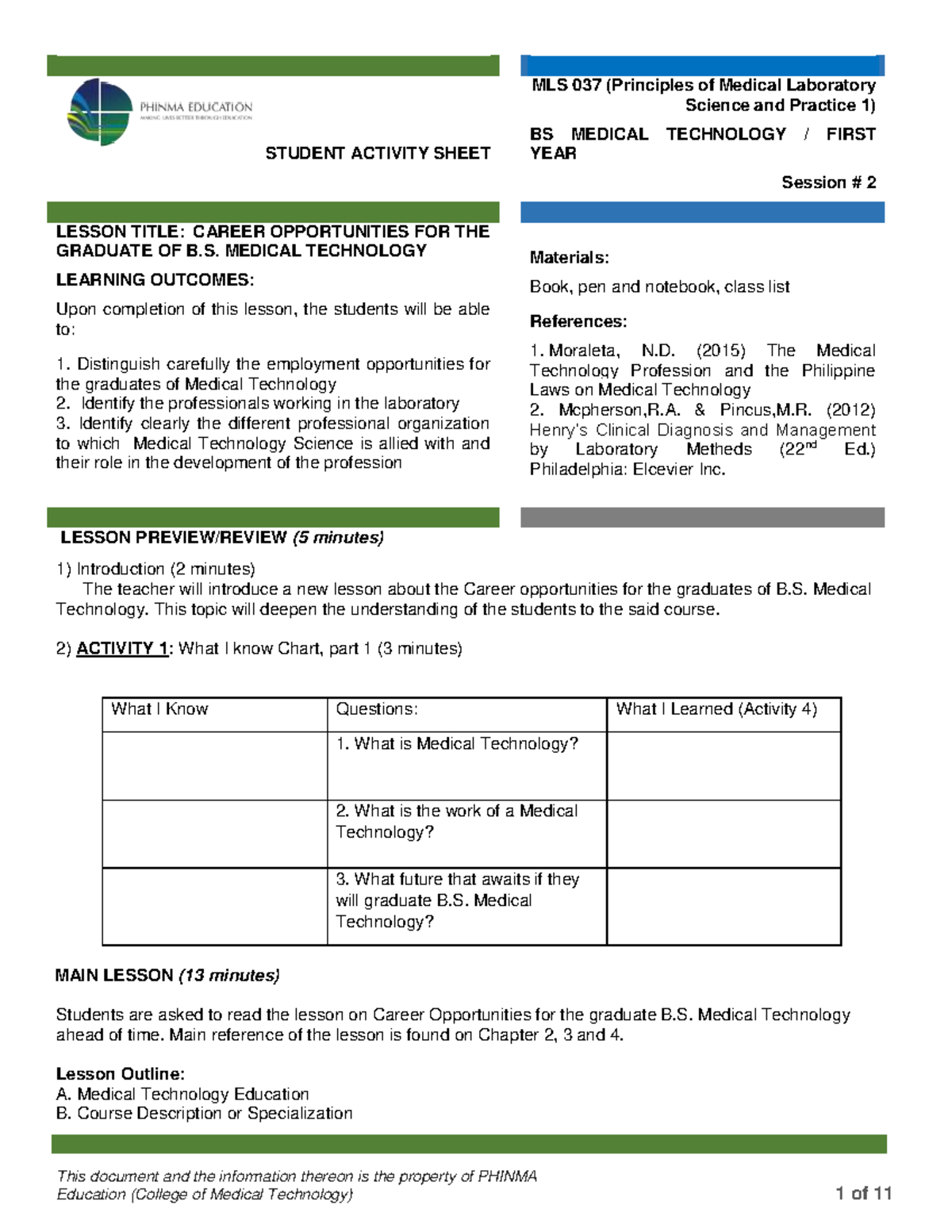 PMLS 1 Module 2 - This document and the information thereon is the ...