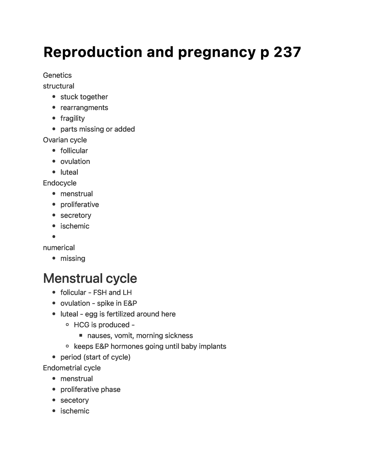 Nsg 170 Reproduction And Pregnancy P 237 Re P Ro D U C T I O N A N D P Re G N A N C Y P 2 3 