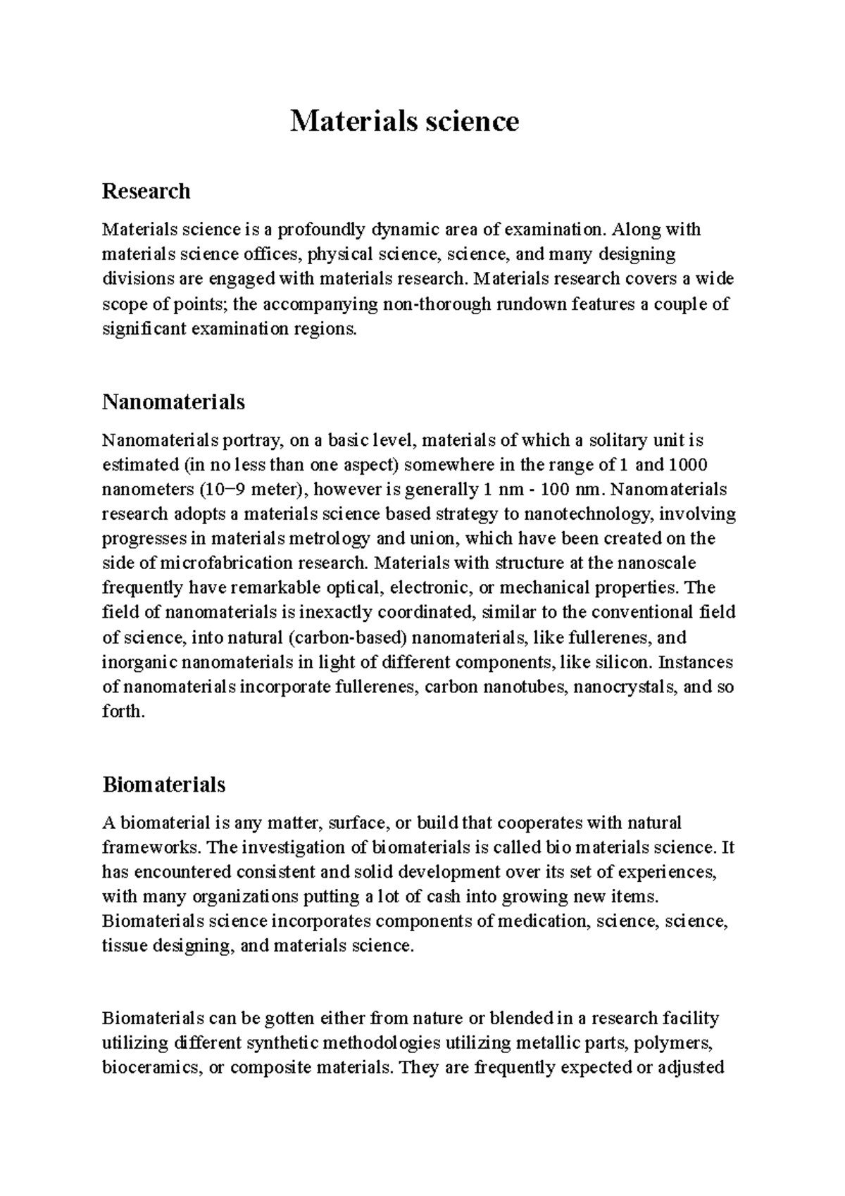 Materials scienc 1 Ifah Materials science Research Materials