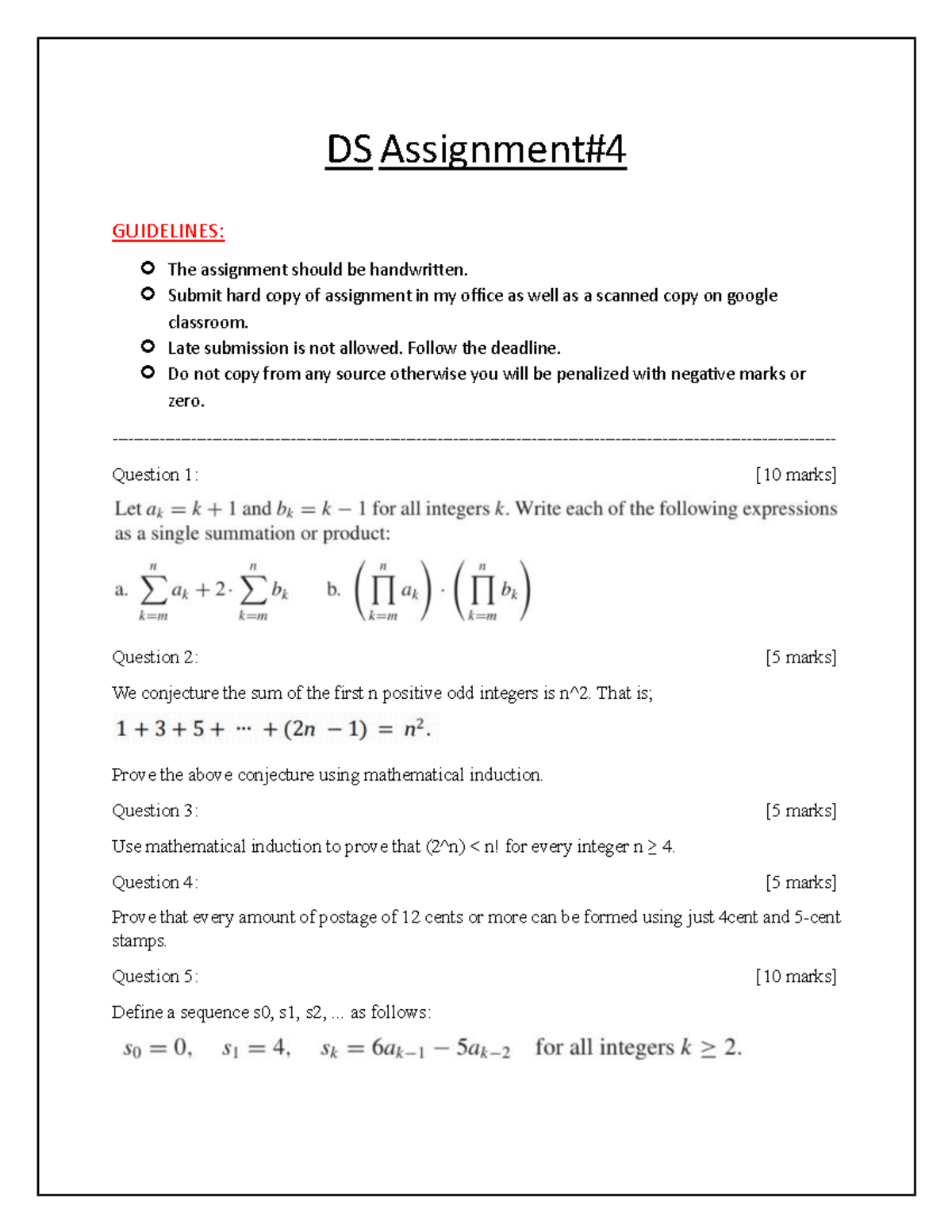 Discrete-Mathematics-Assignment 4 - DS Assignment# 4 GUIDELINES: The ...