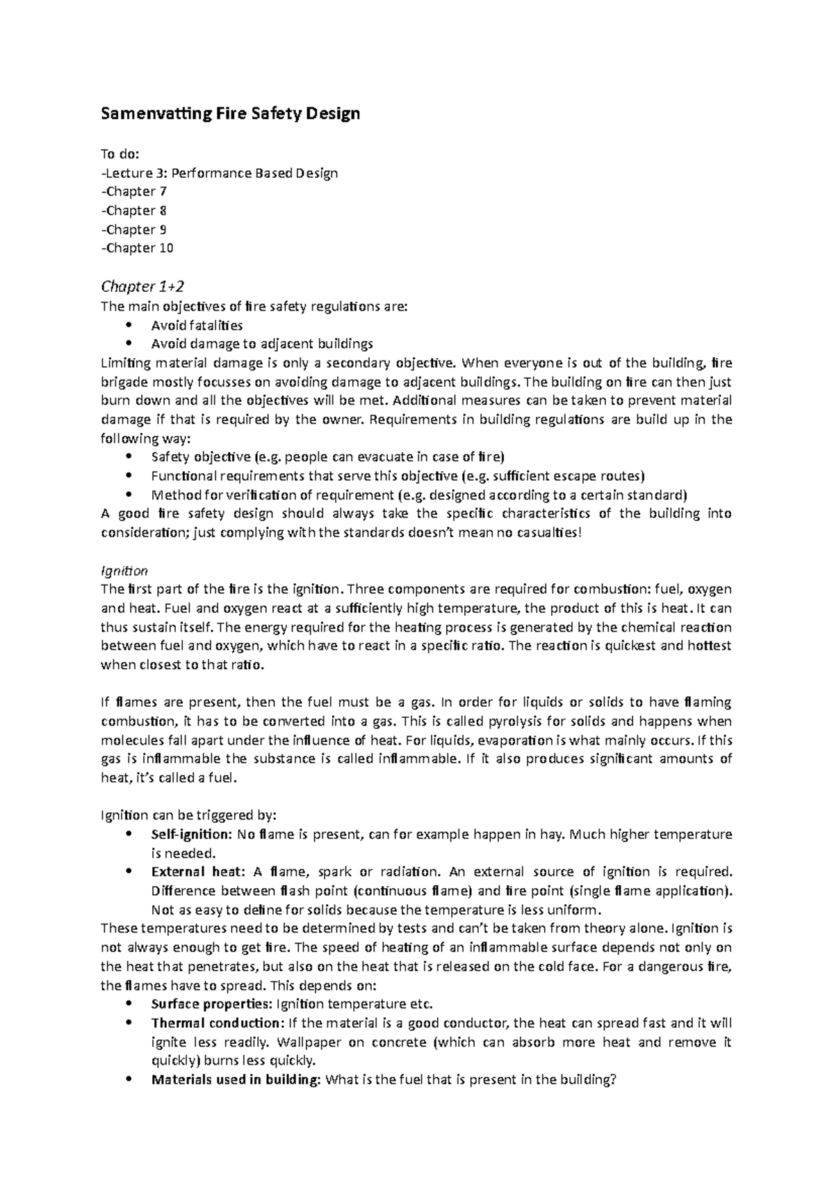 Samenvatting Fire Safety Design When Everyone Is Out Of The Building
