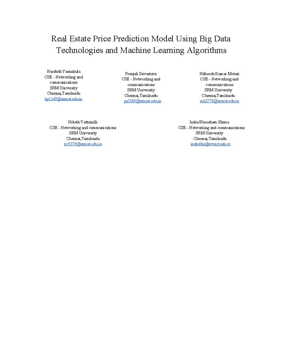 Real Estate Price Prediction Model Using Big Data Technologies and ...