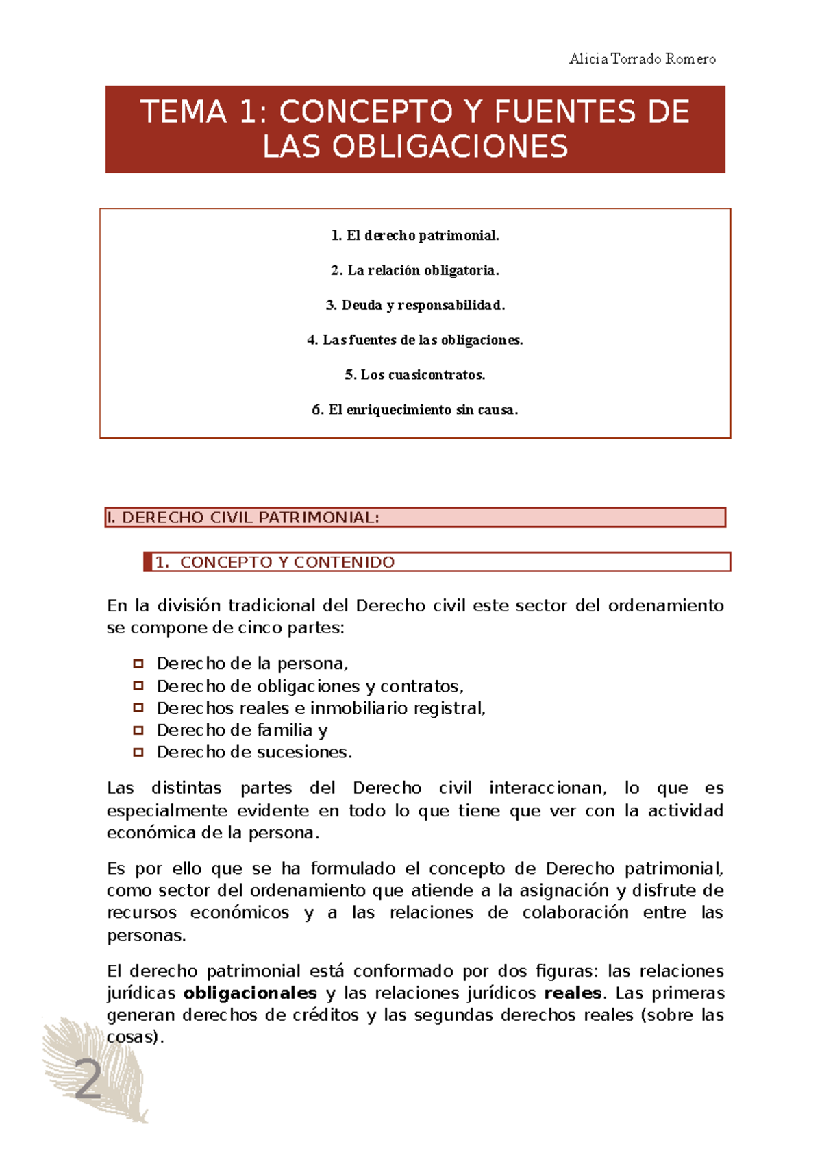 Tema 1 Derecho Civil II - TEMA 1: CONCEPTO Y FUENTES DE LAS ...