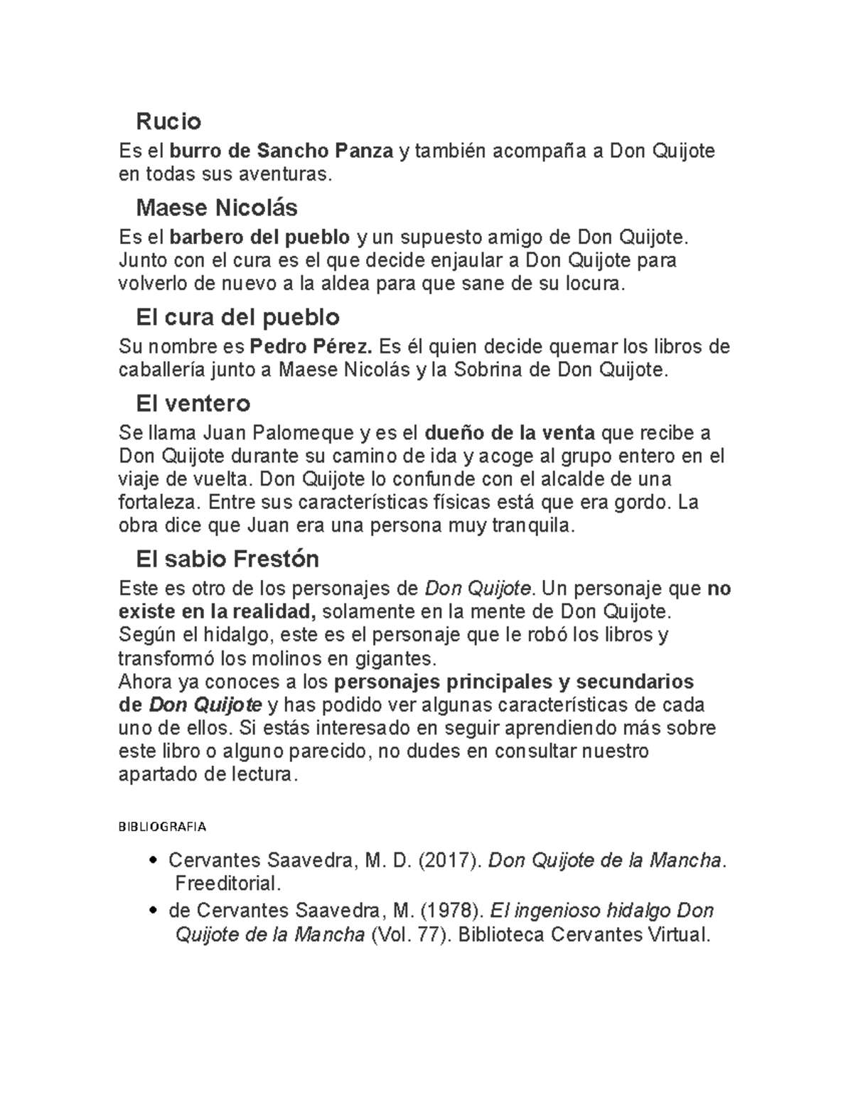 DON Quijote Rucio Es el burro de Sancho Panza y también a