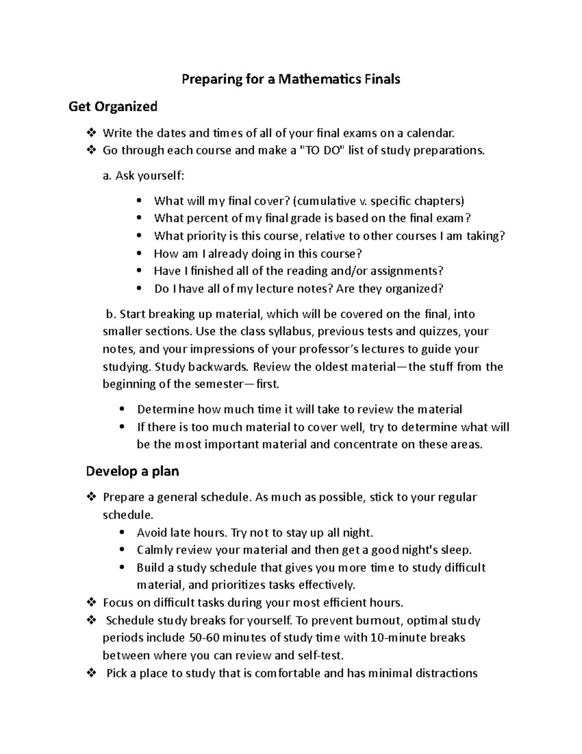preparing-for-a-mathematics-final-go-through-each-course-and-make-a
