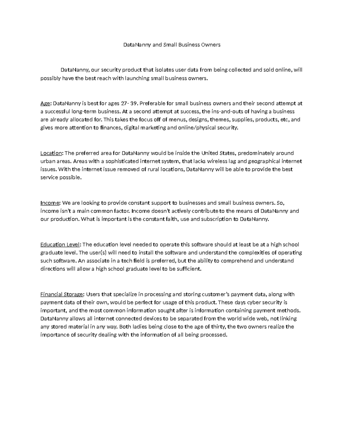 Creating an Audience - IT226 Mod 2 Coursework - DataNanny and Small ...