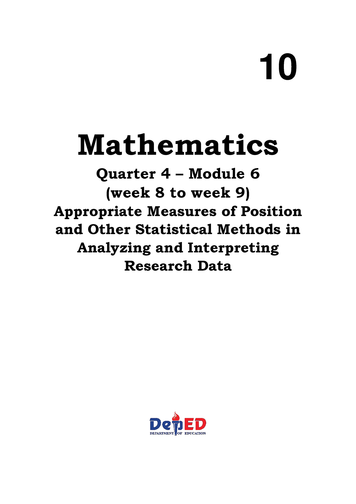 6 Q4 Mathematics - Mathematics Quarter 4 – Module 6 (week 8 To Week 9 ...