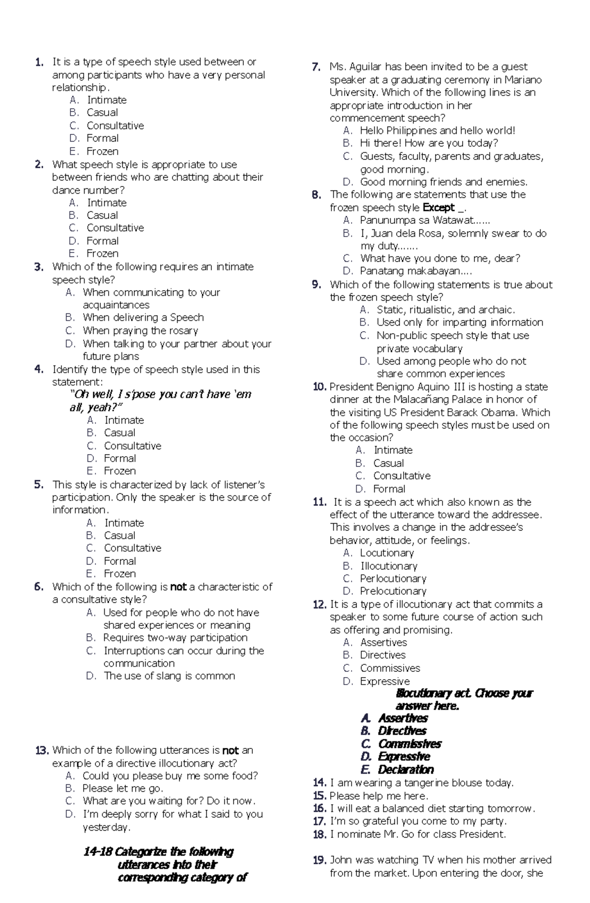 Pdfcookie Lecture Notes 3 It Is A Type Of Speech Style Used Between 