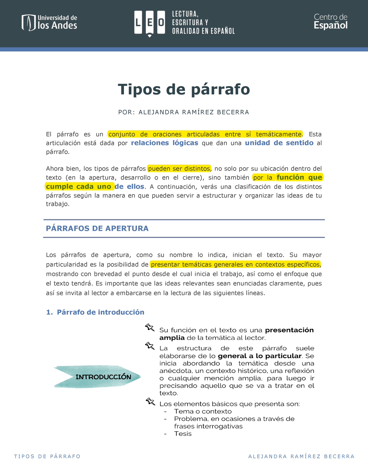 Tipos De Párrafos - Tipos De P·rrafo P OR : A L EJA ND RA RA M ÕR E Z B ...