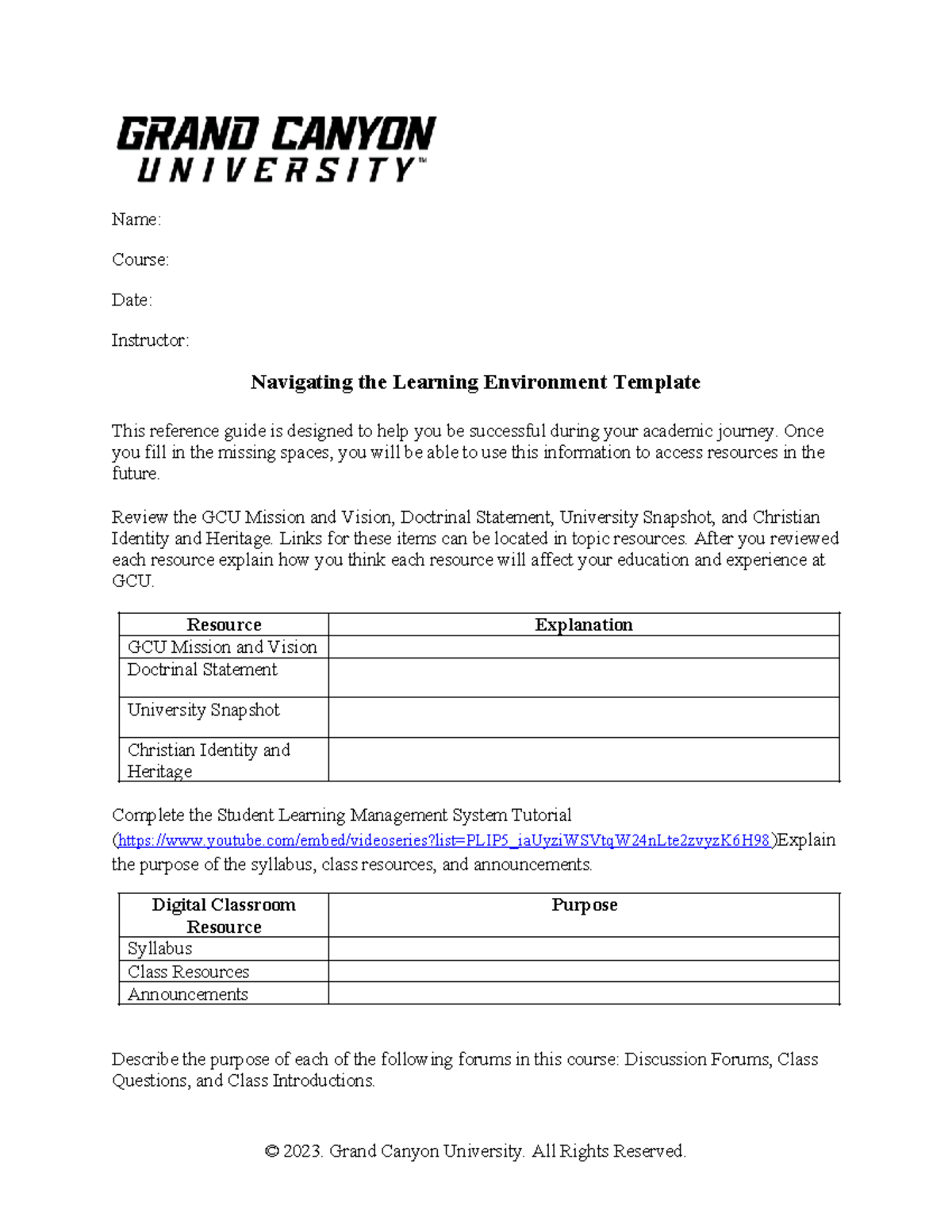 UNV 108 T1 Navigatingthe Learning Environment Template Online Gen Ed ...