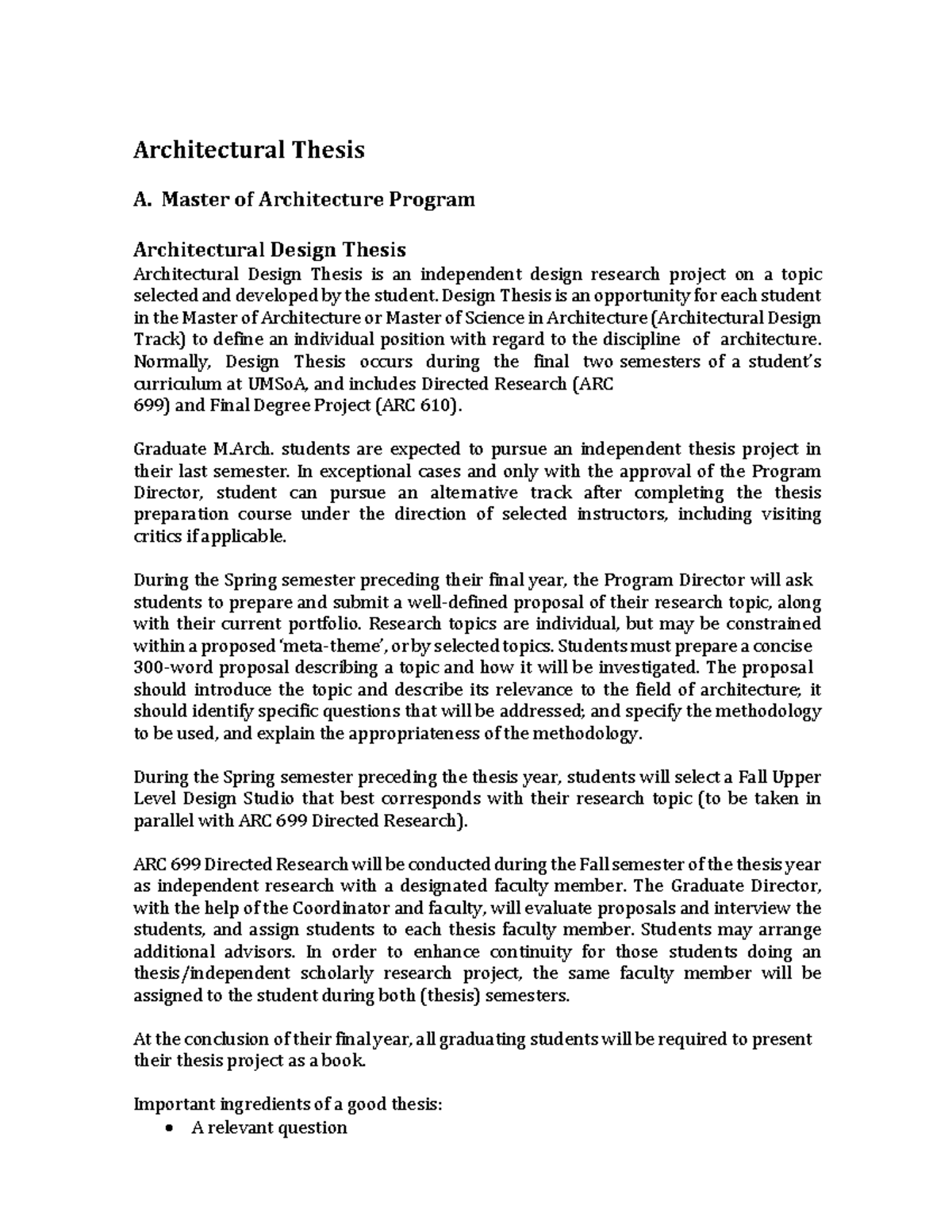 Architectural thesis - Master of Architecture Program Architectural ...