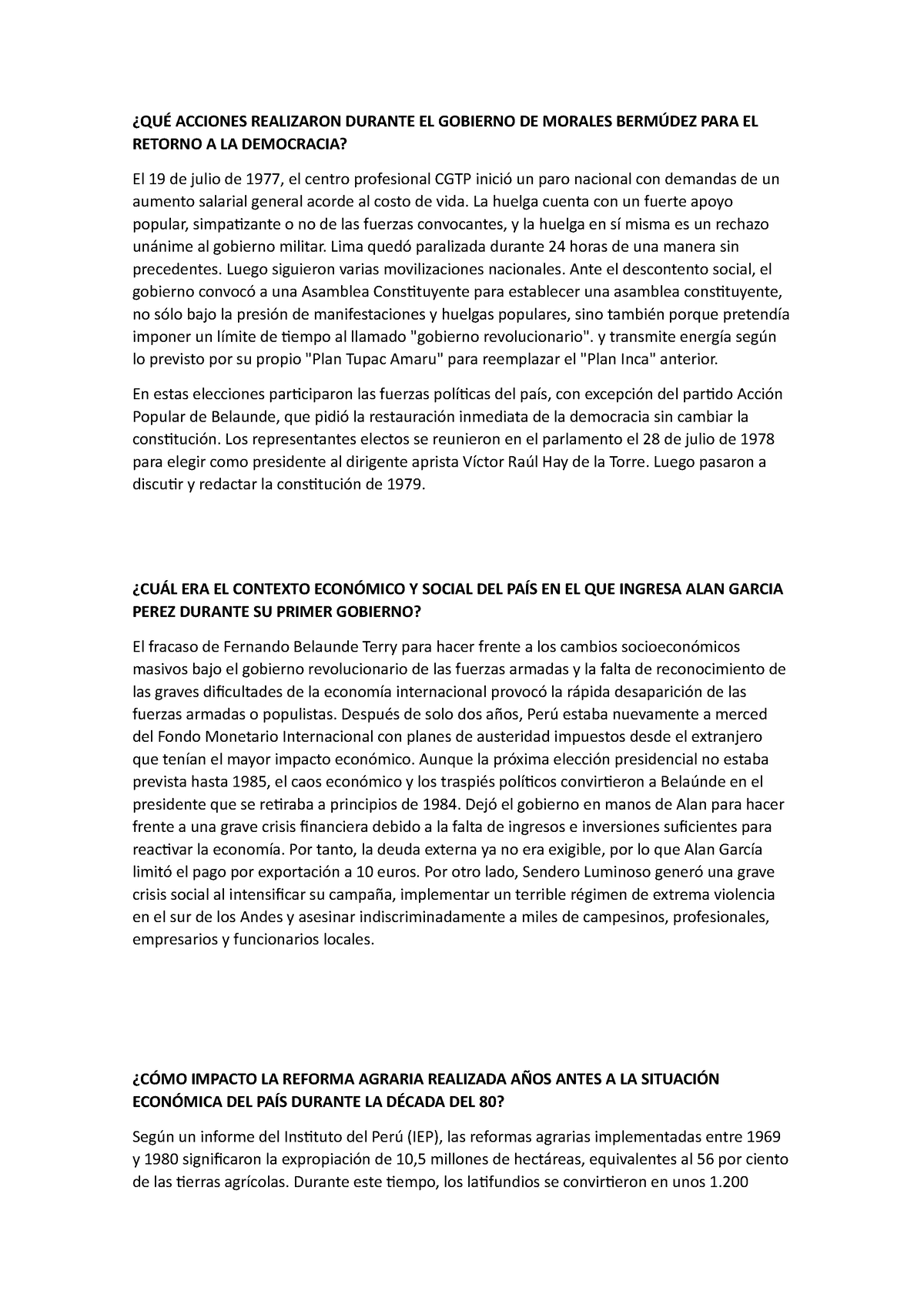 Problemas y Desafios en el Peru actual semana 10 - ¿QUÉ ACCIONES ...