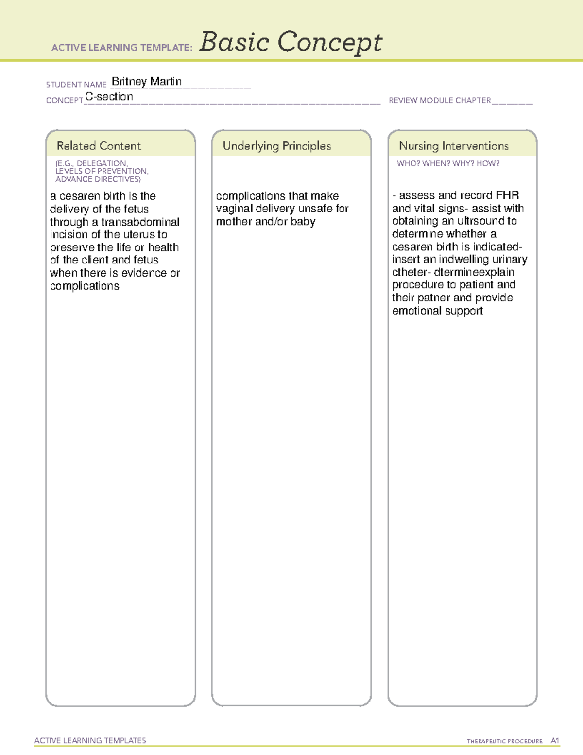 0116 C Secti - ATI Notes - NSG 120 - ACTIVE LEARNING TEMPLATES ...