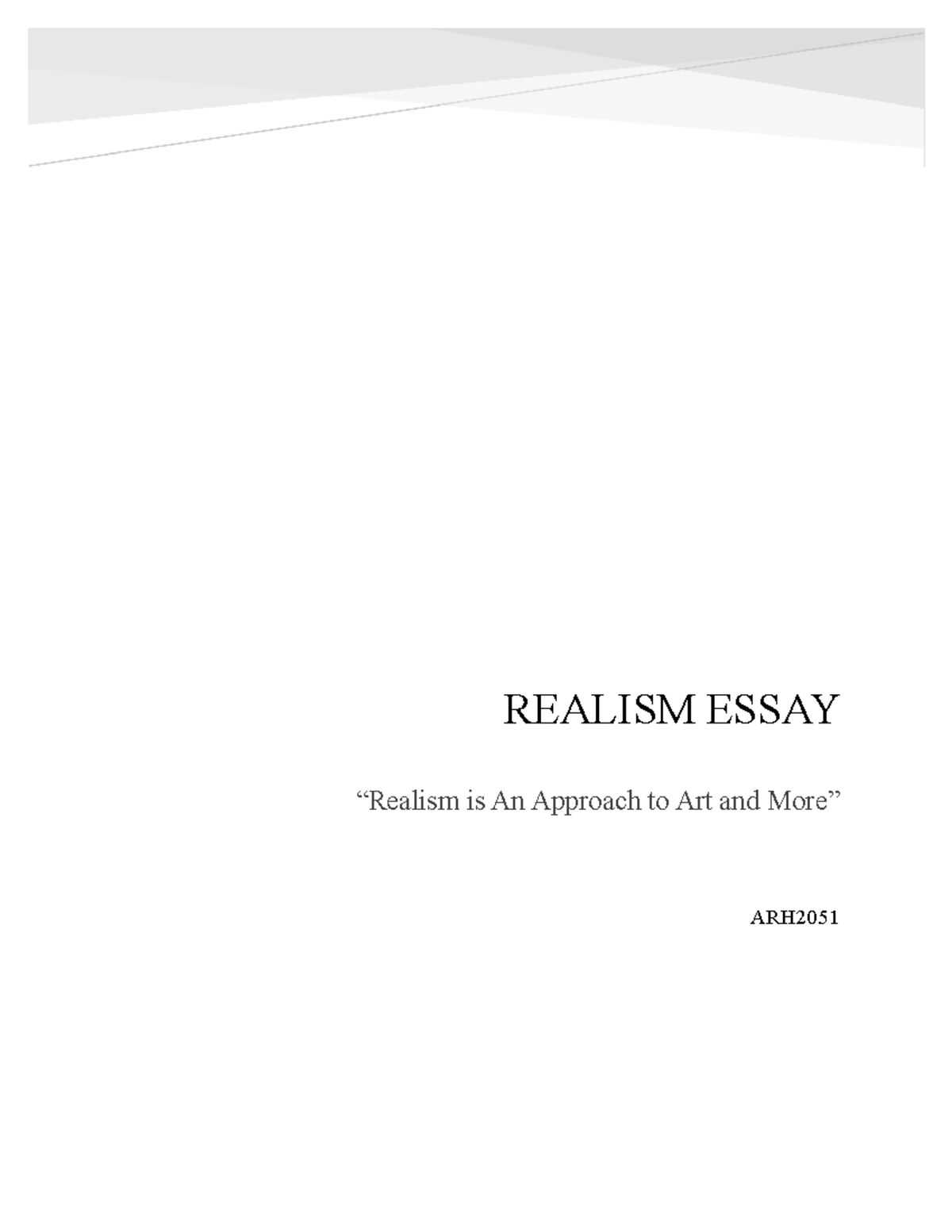 structural realism essay