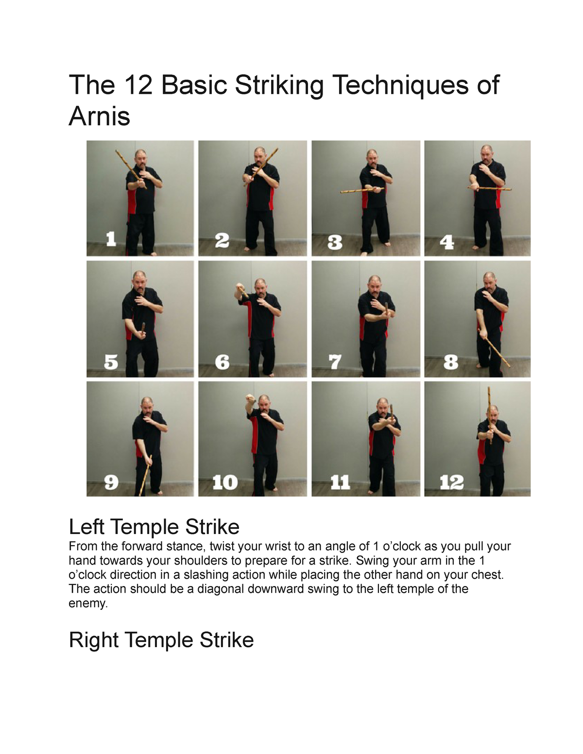 make an essay on the importance of arnis training