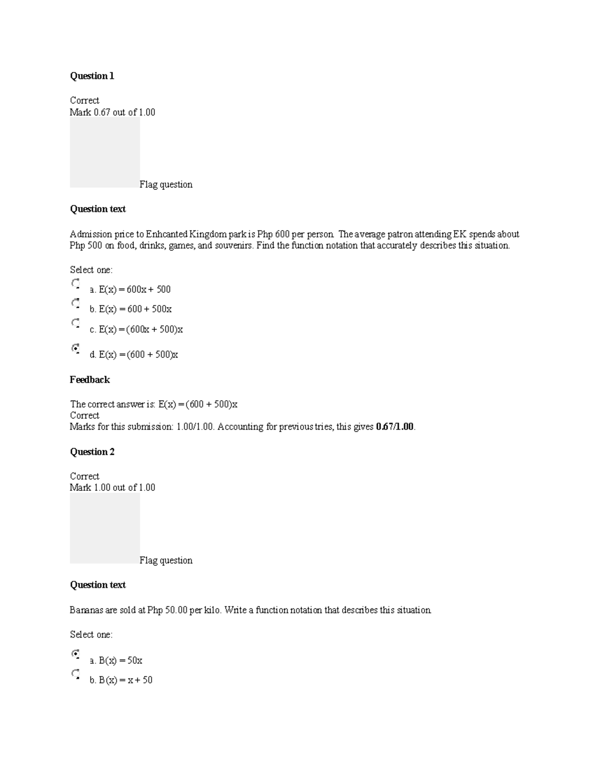 GMAT111 GENERAL MATHEMATICS - Question 1 Correct Mark 0 out of 1. Flag ...