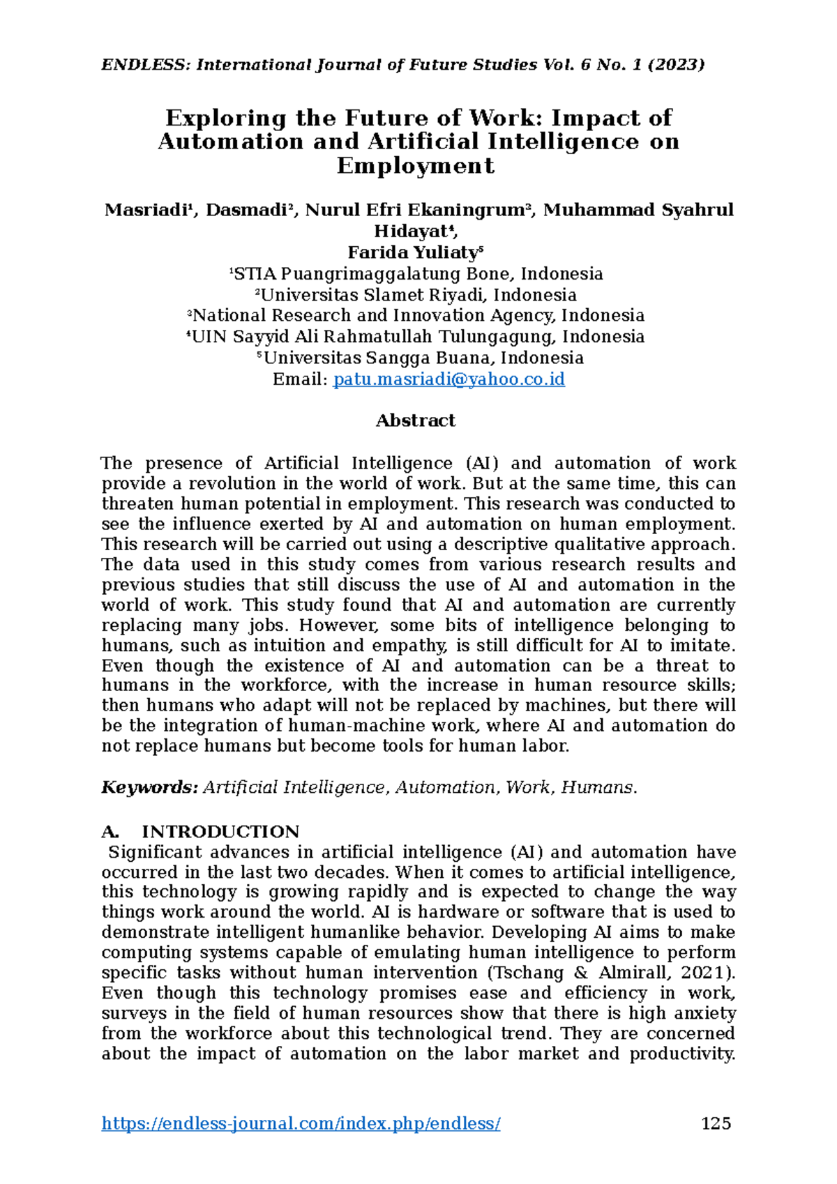 Exploring the Future of Work Impact of Automation - co Abstract The ...