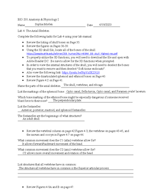 BIO 201 Lab 2 Activity-2-2 - BSC 220 - Studocu