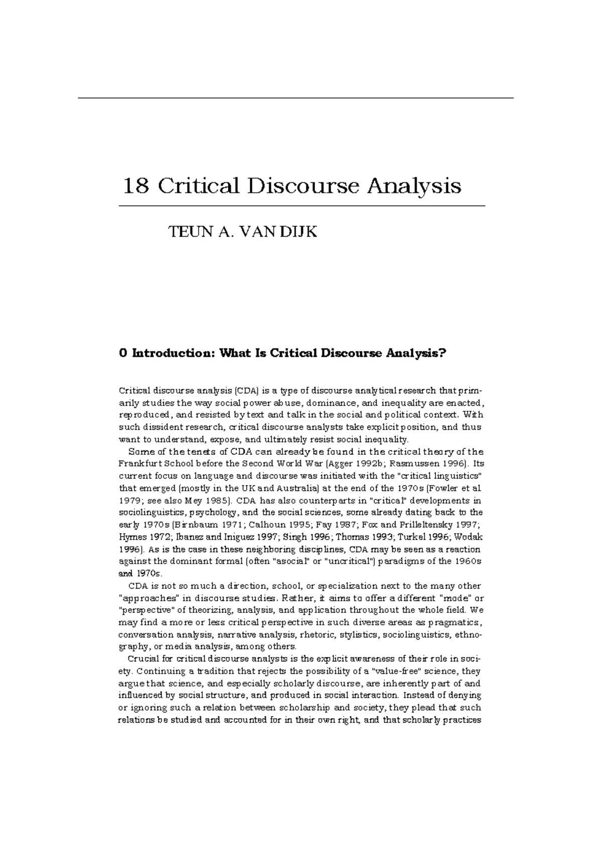 Teun-A - umt - 18 Critical Discourse Analysis TEUN A. VAN DIJK 0 ...
