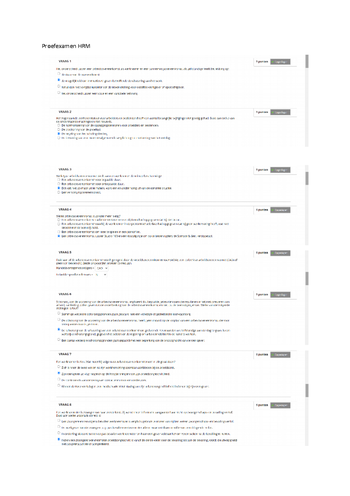 Proefexamen HRM - HRM En Arbeidsrecht - Studocu