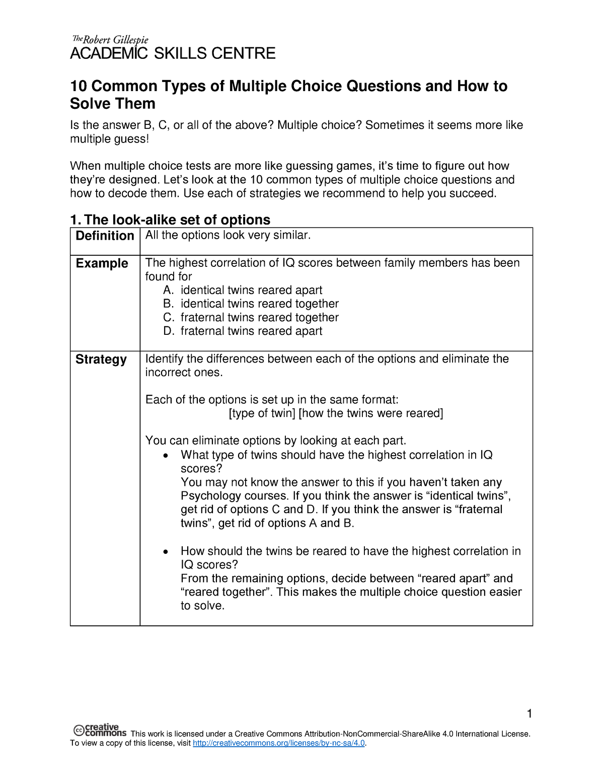 Multiple Choice Types Q V10 10 Common Types Of Multiple Choice 