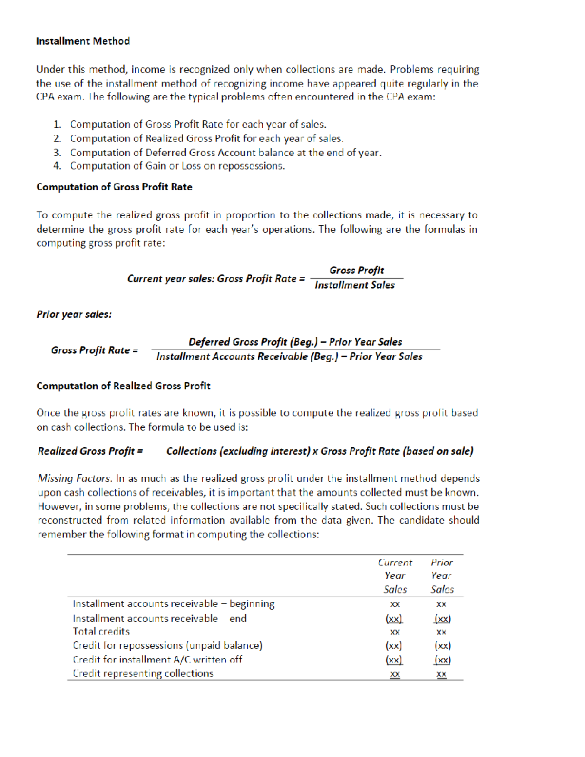 Notes on Installment Sales - Accountancy - Studocu