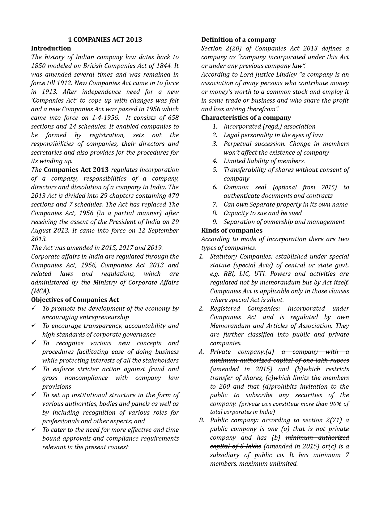 1-companies-act-2013-study-notes-1-companies-act-2013-introduction