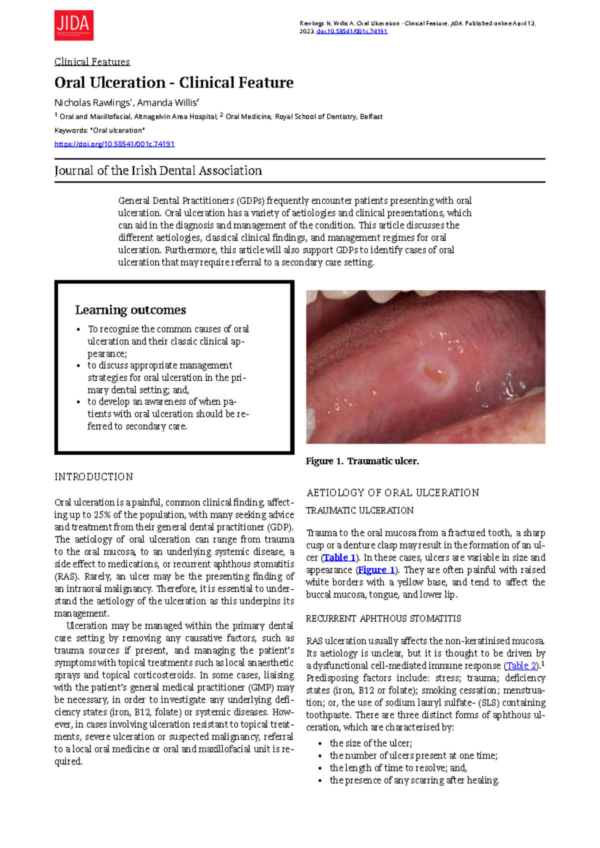 74191-oral-ulceration-clinical-feature - Clinical Features Oral ...