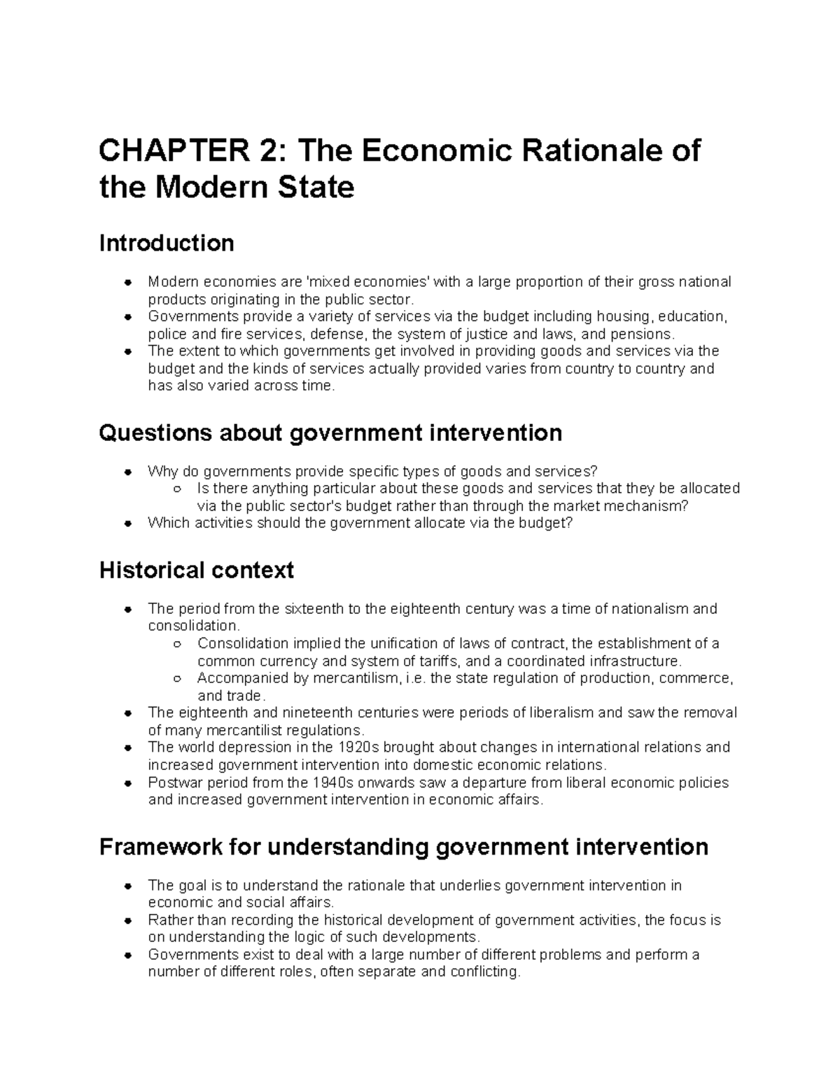 Chapter 2 The Economic Rationale of the Modern State - CHAPTER 2: The ...