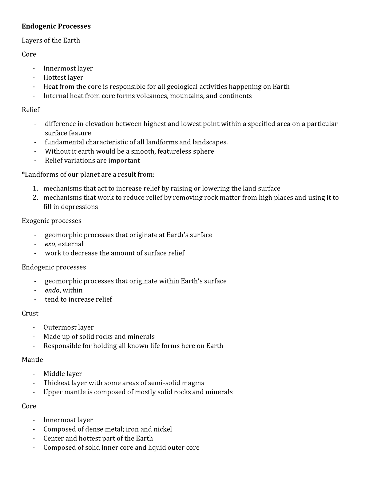 Earth and Life Science Week 3 Endogenic Processes - Endogenic Processes ...