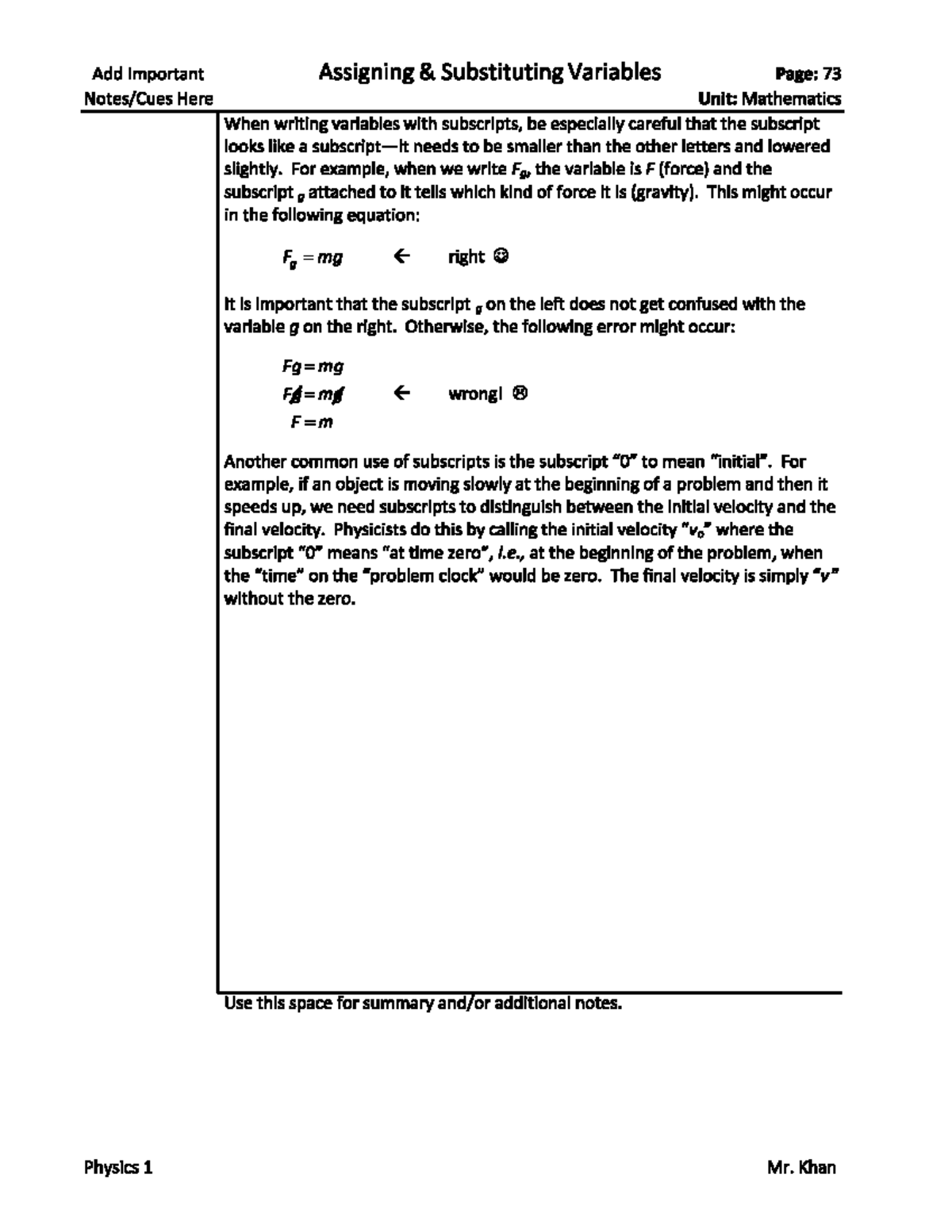 Phys2211 Section 2 Physics I Lecture Notes 2 Add Important