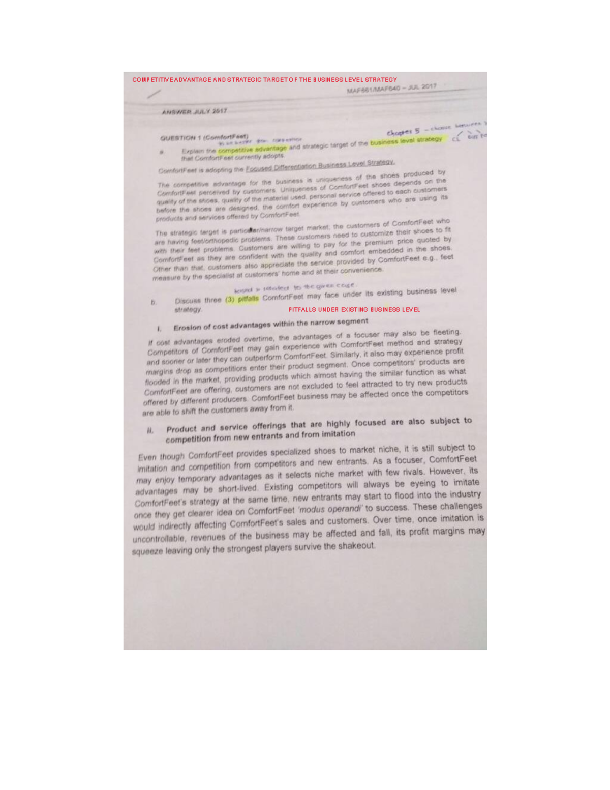 Combined Solution MAF661 - COMPETITIVE ADVANTAGE AND STRATEGIC TARGET ...