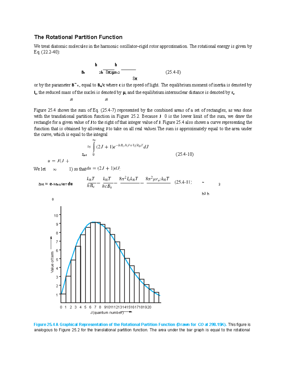 The Rotational Partition Function The rotational energy is given by