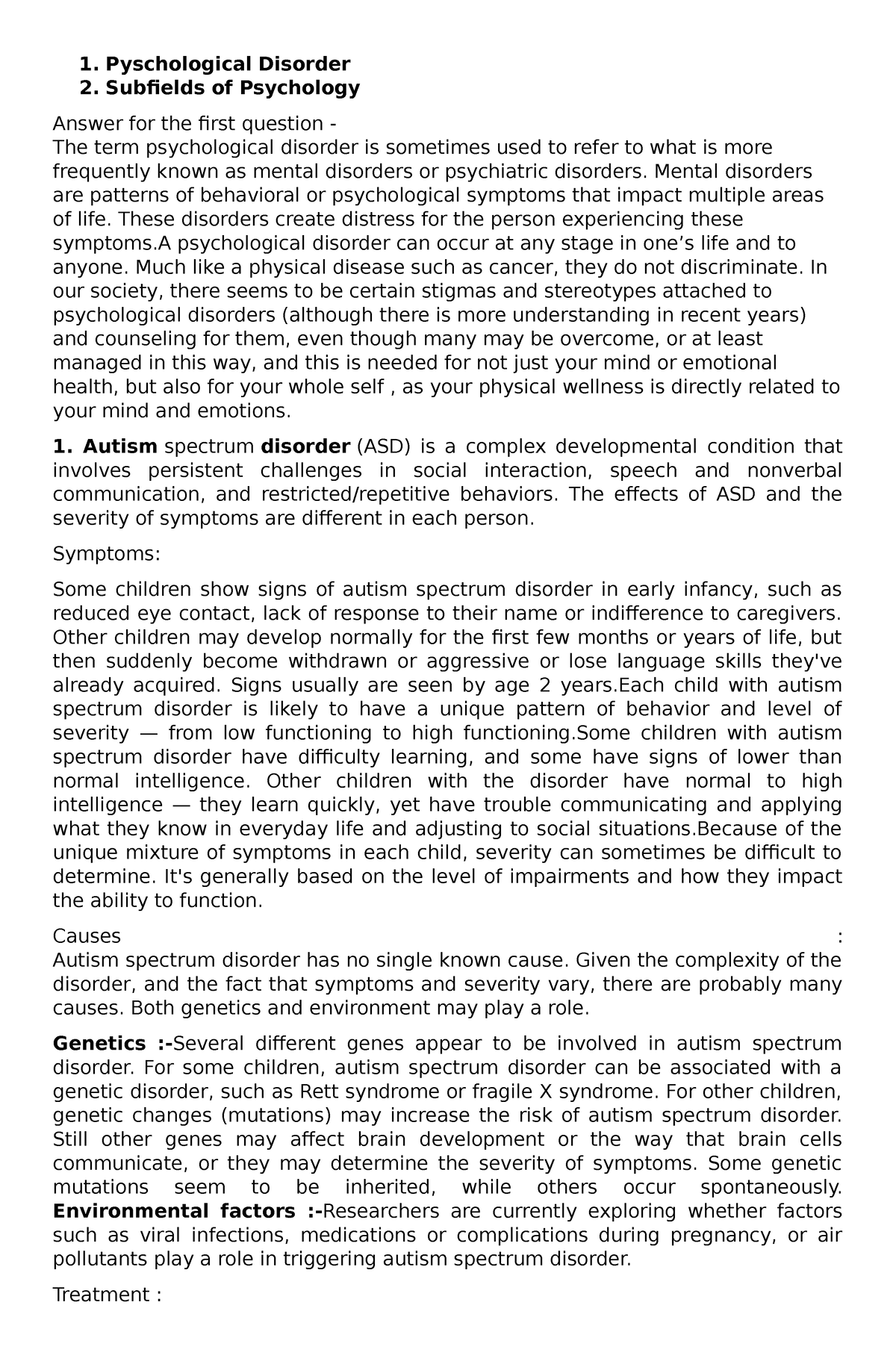 subfields-of-psychology-1-pyschological-disorder-2-subfields-of