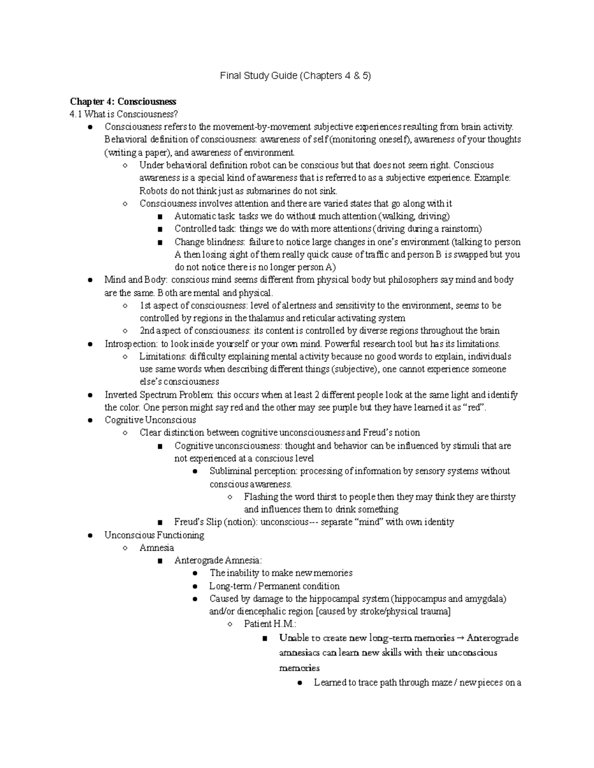 Final Study Guide (Chapters 4 & 5) - Final Study Guide (Chapters 4 5 ...