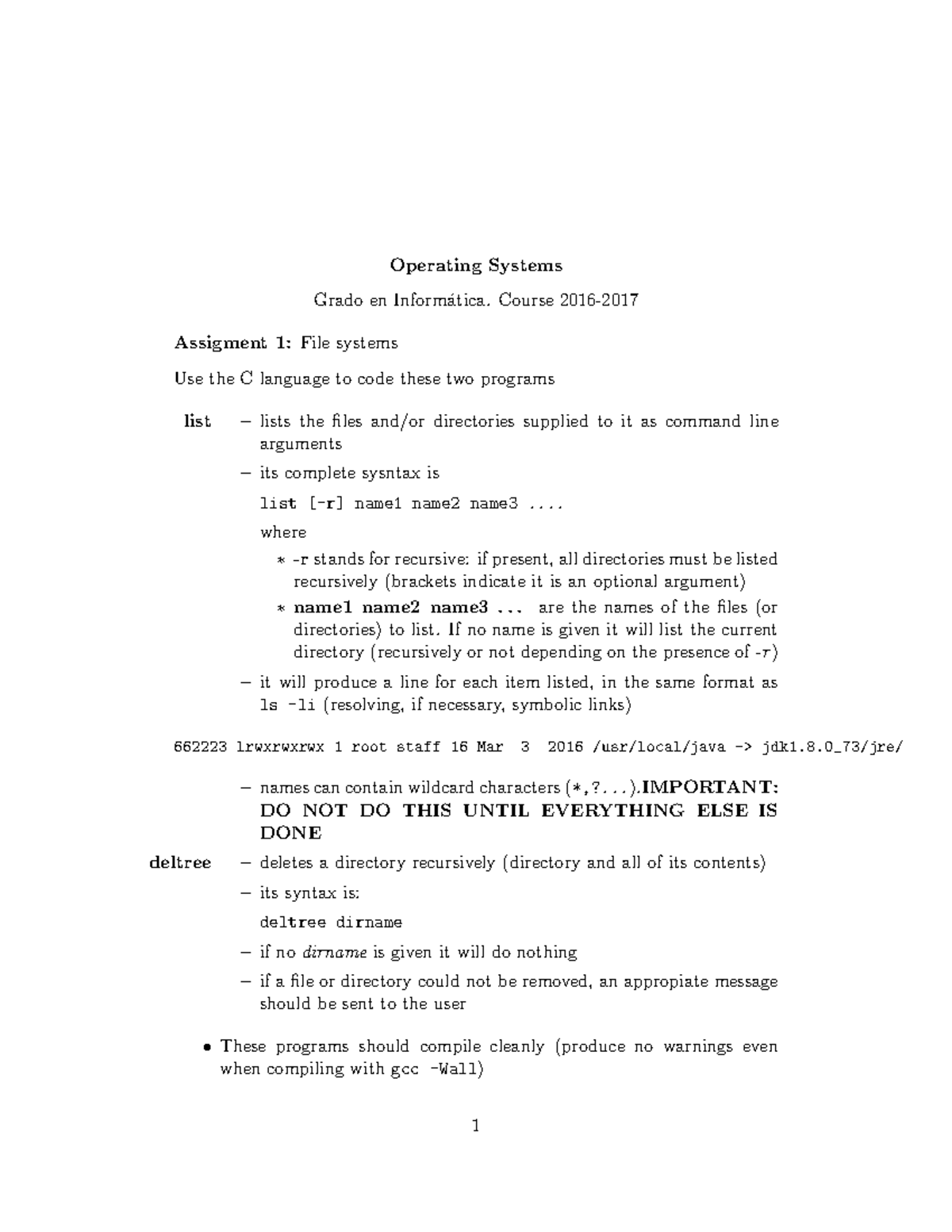 Práctica - 1 sistemas operativos - Operating Systems Grado en Inform ...