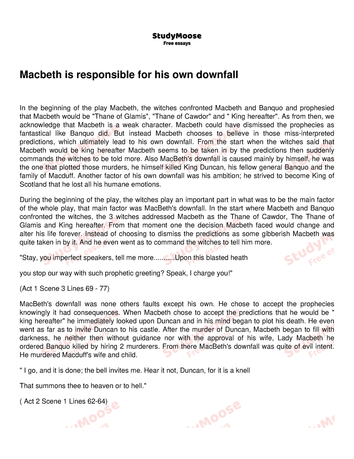 macbeth is a weak man essay