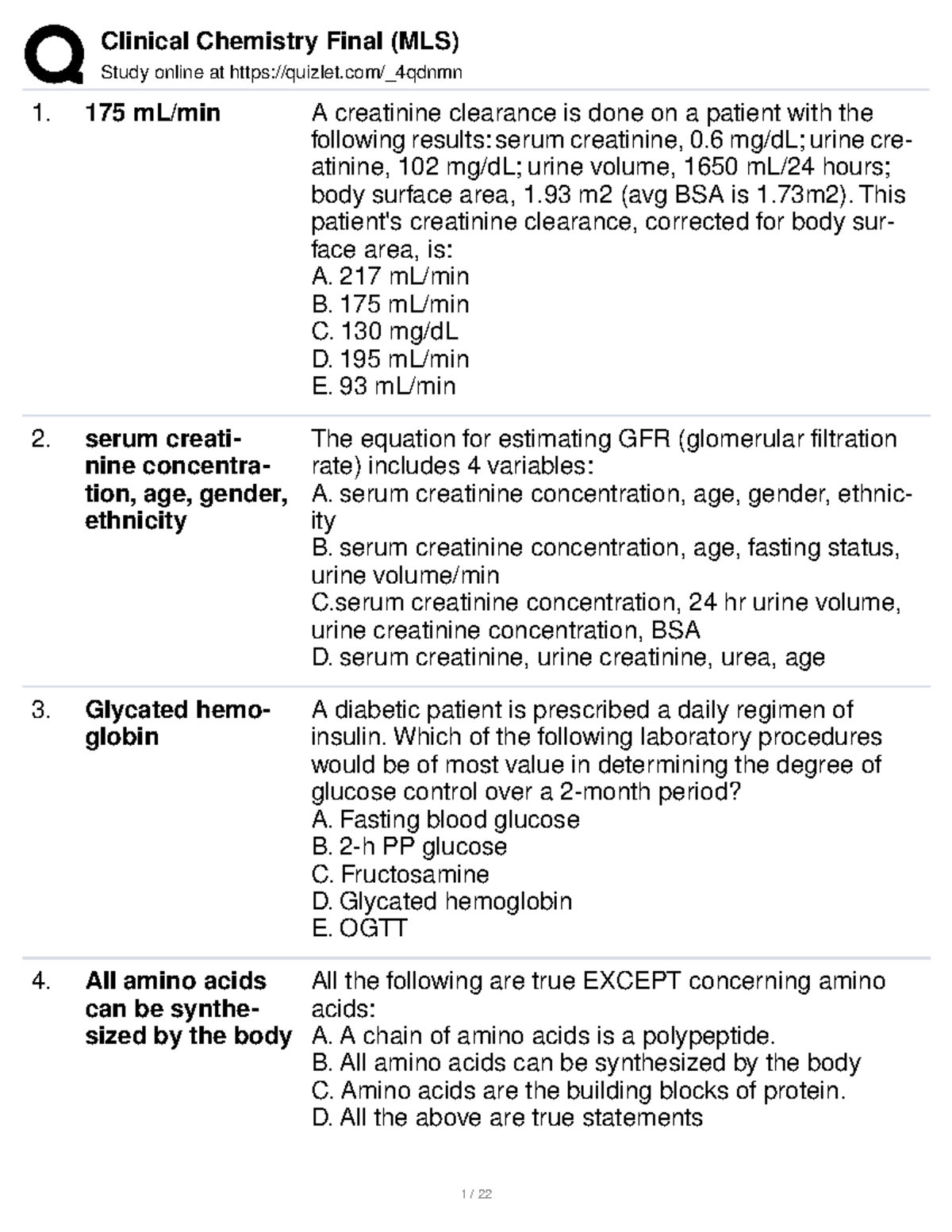 MT 6317 Medtech lecture notes quizlet Study online at quizlet