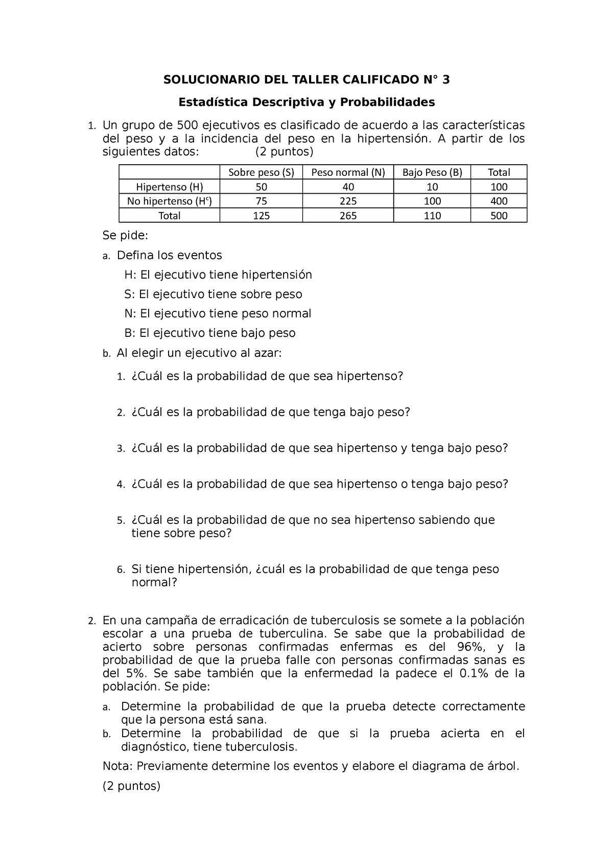 Sol Taller 3 ED - Estadistica - Estadística Descriptiva Y ...