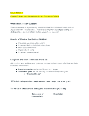 EDUC chpt 3 notes - EDUC 9/30/ Chapter 3 notes Chapter 3: Building ...