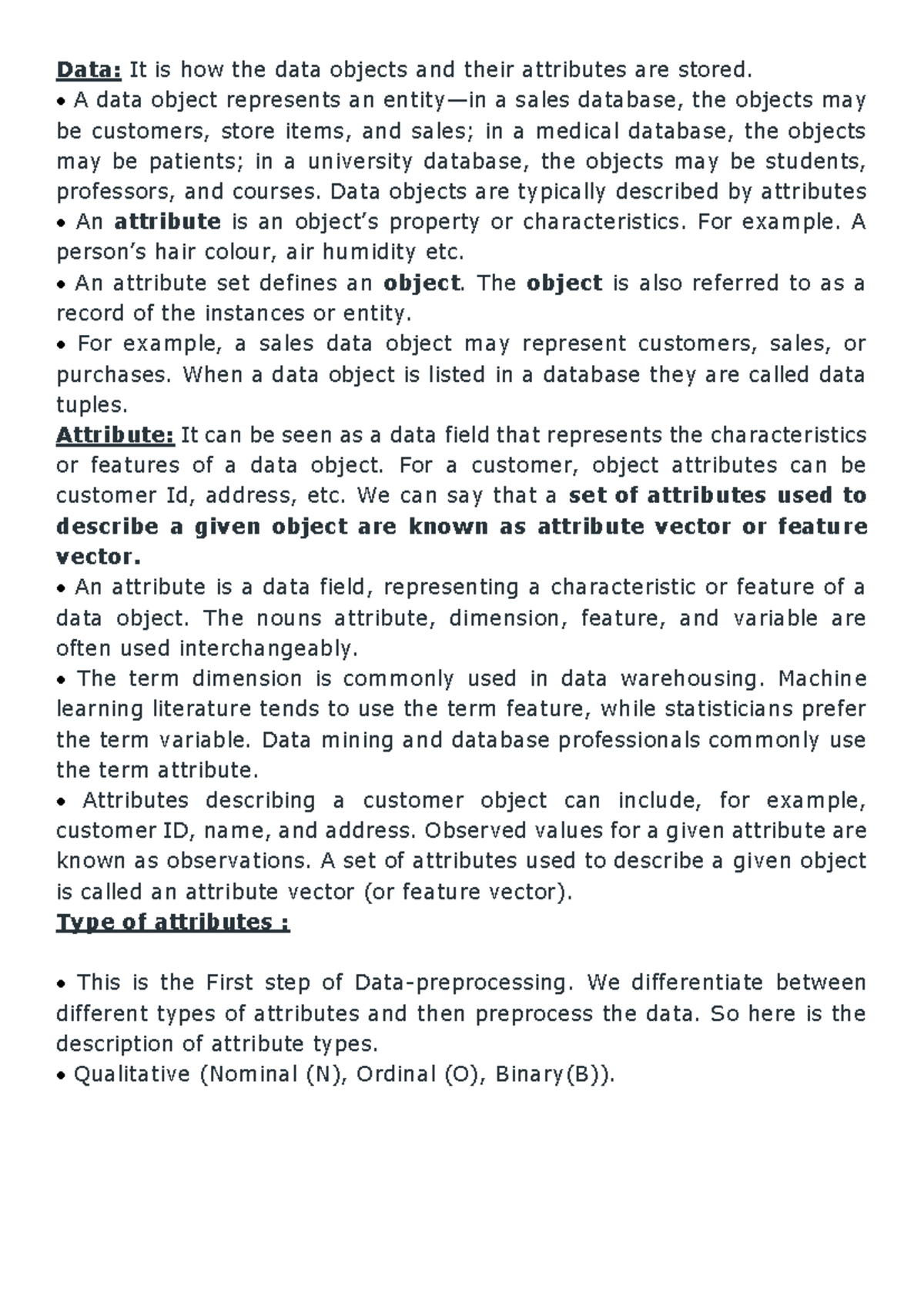 Introduction To Data Science - Data: It is how the data objects and ...