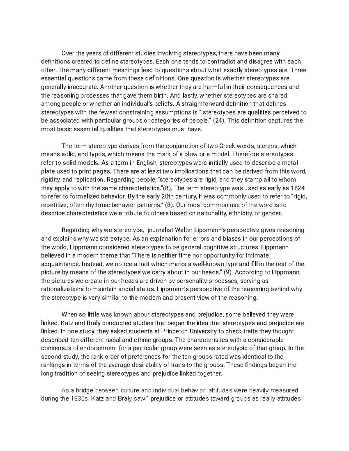 Reaction Paper 1 AAAS 4020 - Over the years of different studies ...