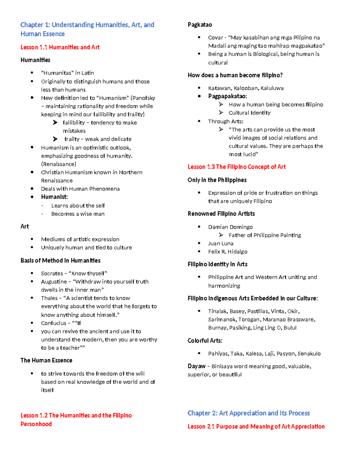 Art App-Reviewer - Notes from Chapter 1 to 5 - Chapter 1: Understanding ...