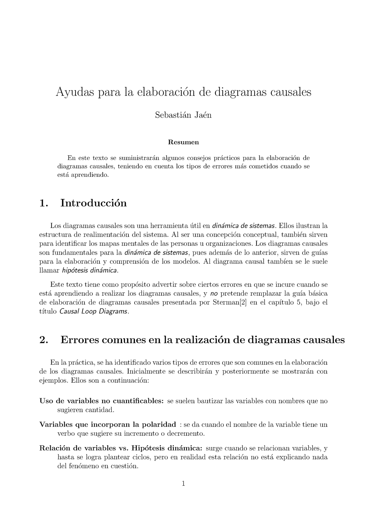 Diagramas Causales - Descripcion de como estructurar un diagrama causal de  forma clara y - Studocu