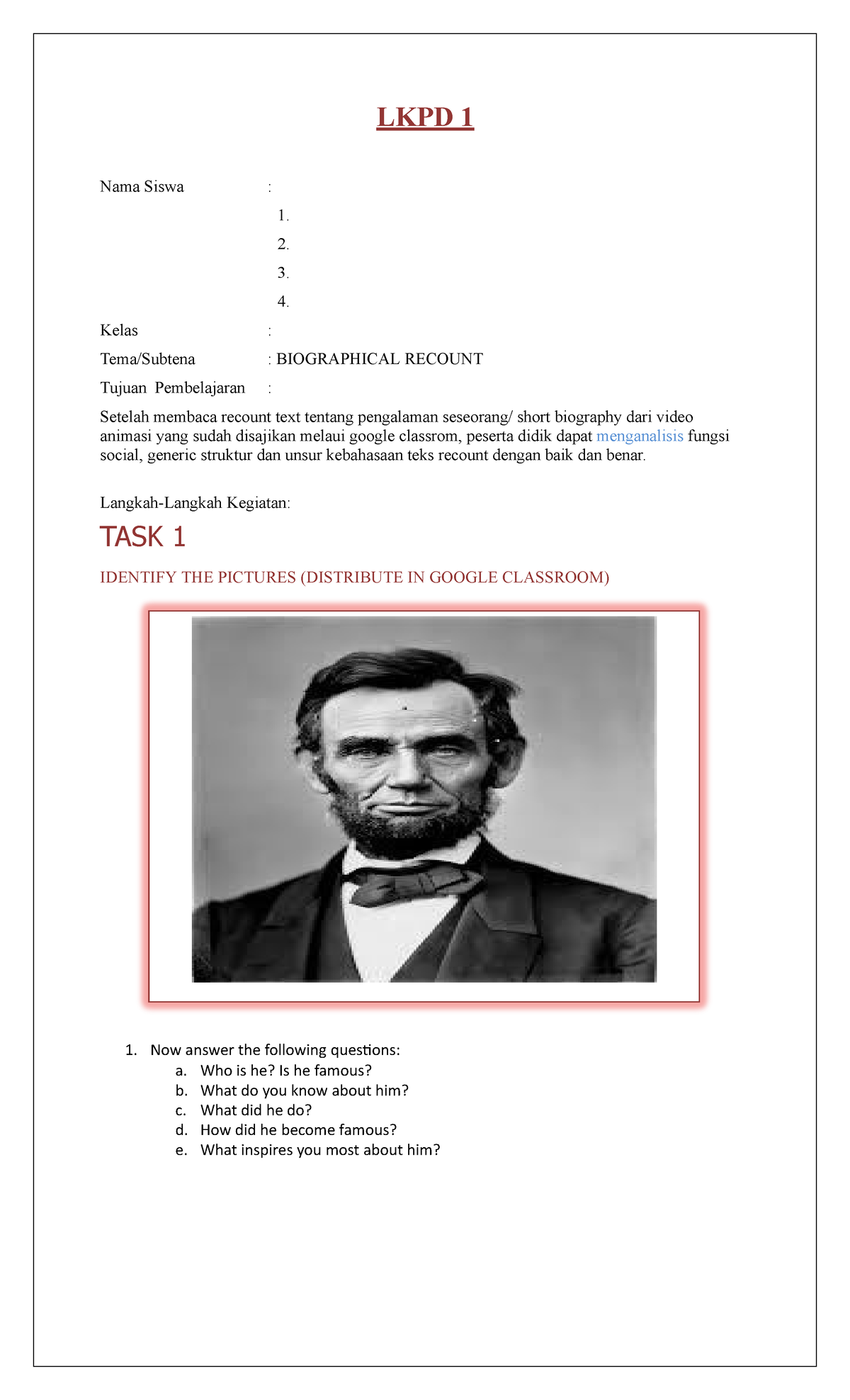 tujuan recount text biography