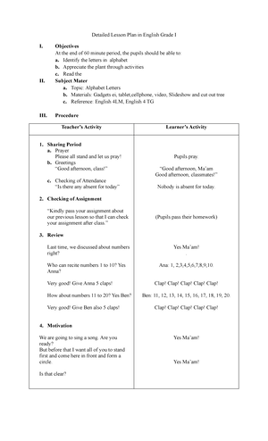 Detailed Lesson PLAN IN Language - DETAILED LESSON PLAN IN LANGUAGE I ...