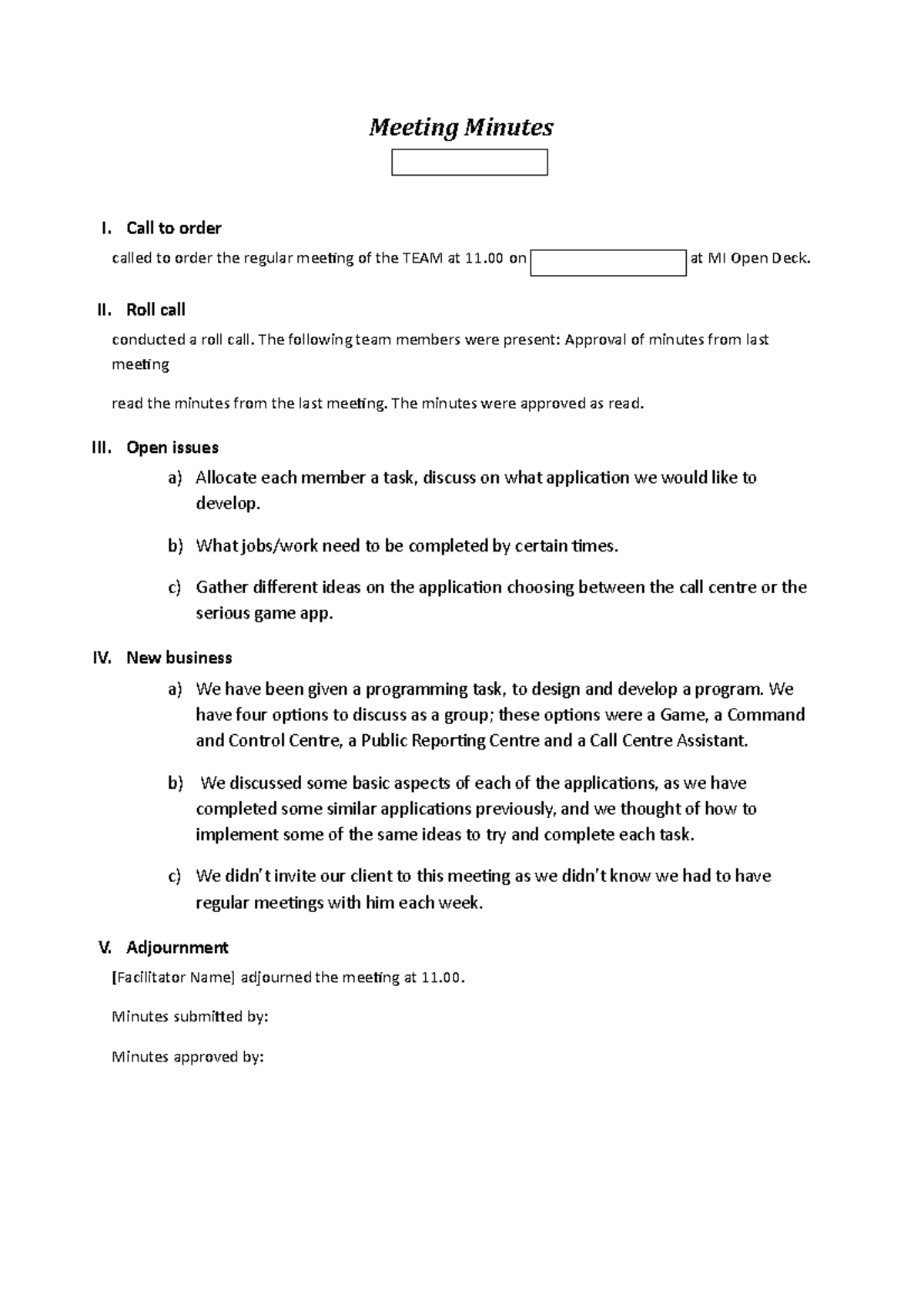 Agenda and minutes - Mandatory modules to form final grade of the ...